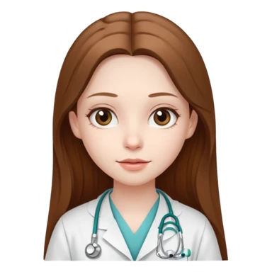 A beautiful, thin girl in a medical gown sticker