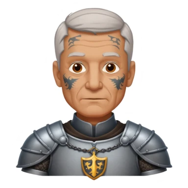 elderly tattooed knight, tattooed shoulder sticker
