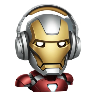 iron man speaking on headphones  sticker