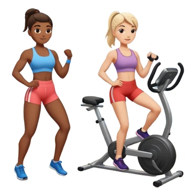 fitness girl and boy sticker
