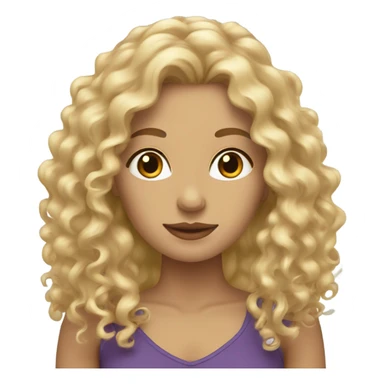 Curly blonde woman with hazel eyes and long hair sticker