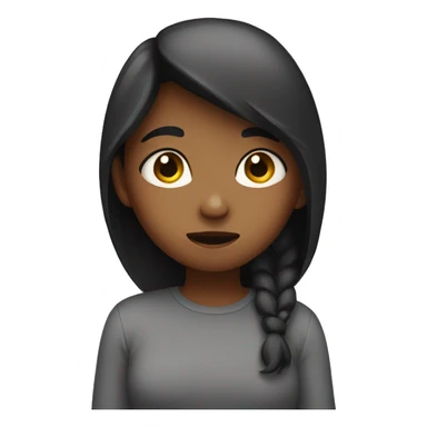 A girl feeling shy sticker