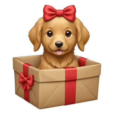 Dog in wrapped paper new yaer  sticker