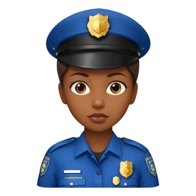 black woman wear police's uniform sticker