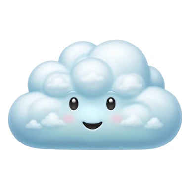 3d rendering, isolated, opalescent pearlescent, perfectly shaped, whimsical fluffy cloud sticker