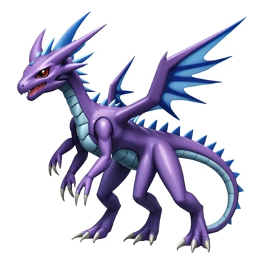  Cool Edgy Shiny Godly Ethereal Digimon-Genesect-Dialga-Reptile-hybrid full body sticker