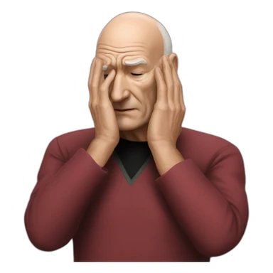 picard face palm photo realistic sticker
