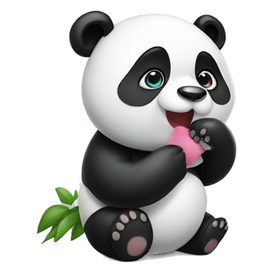 Panda blowing kiss sticker