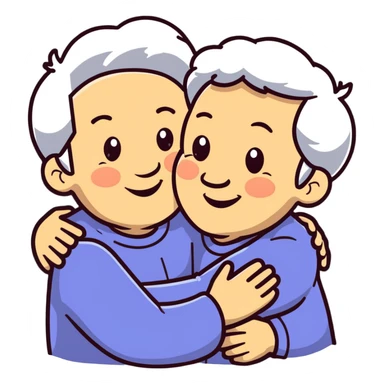 happy grandparents together sticker