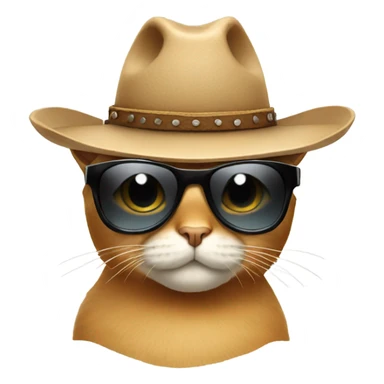 Cat wearing cowboy hat with sunglasses  sticker