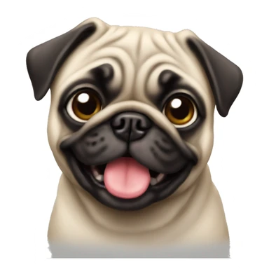 Cute pug sticker