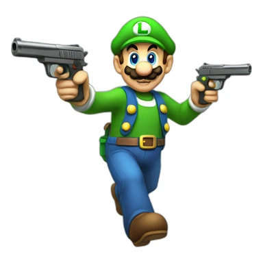 luigi-with-fake-pistol sticker
