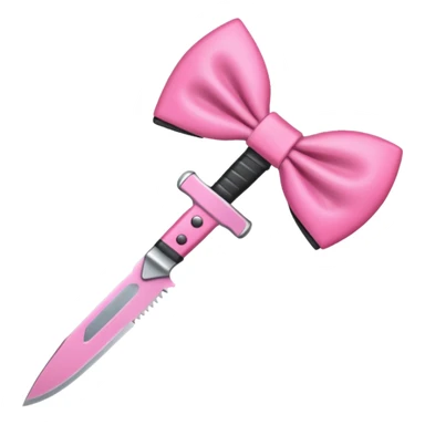 Pink bow knife sticker