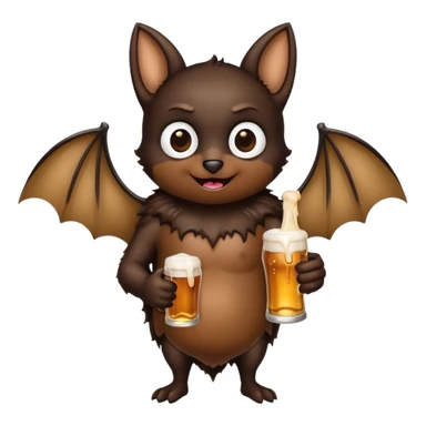 black bat drinking beer sticker