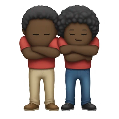 two black men hugging the hips of the other in the back sticker