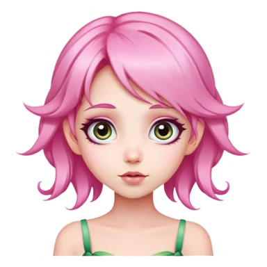 Beautiful fairy with pink hair and big gorgeous eyes sticker