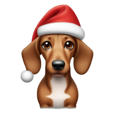 Sausage dog with a Christmas hat sticker