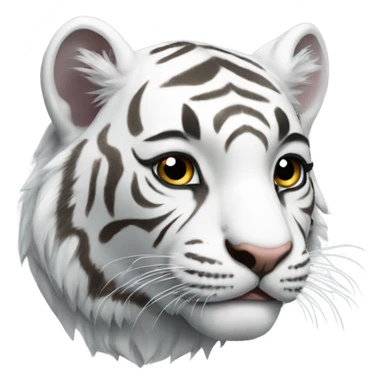 Cute white tiger sticker