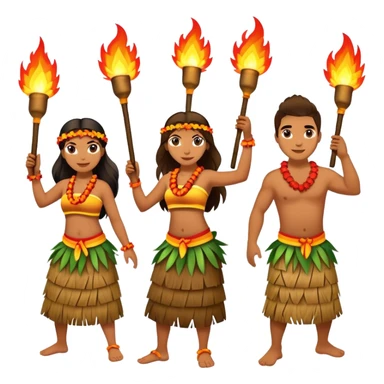 Hawaiian fire dancers sticker