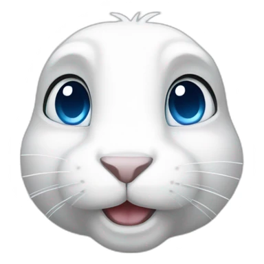 Rabbit White with bleu eyes sticker