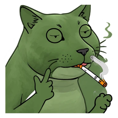 cat smoking weed  sticker
