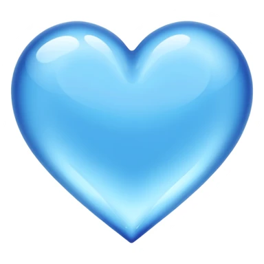 A blue heart made of clear, transparent water sticker