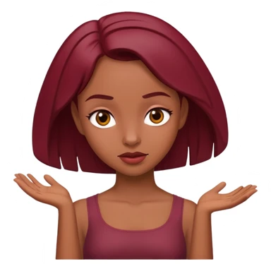 Beautiful burgundy girl, shrugging shoulders sticker