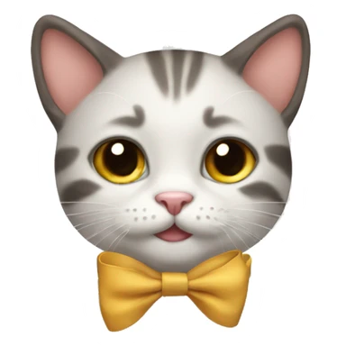 Cute cat with a bow sticker