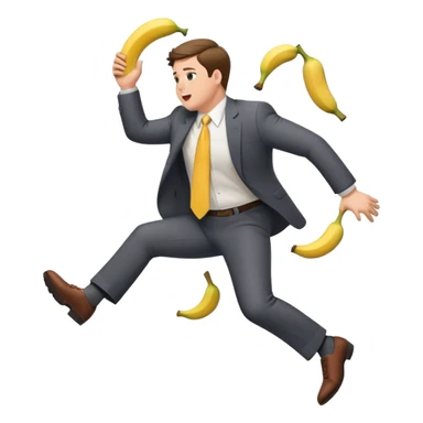 JD Vance stepping on a banana peel and falling backwards sticker