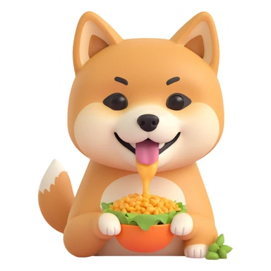 shiba inu, eating sticker