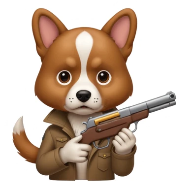 Dog with gun sticker