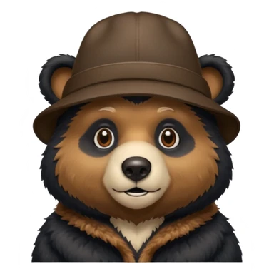 black bear with hat sticker