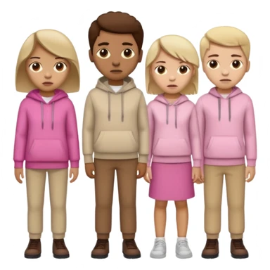 familias enfermas con ropa marron blanca beish y rosa sticker