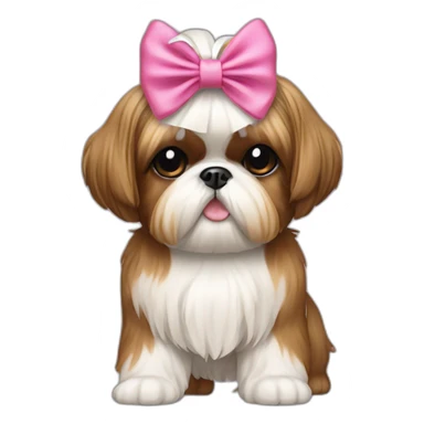 Dog Shih Tzu with a bow on head full-body sticker
