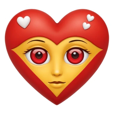 Cara amarilla con corazones en Los ojos y las megillas Rojas sticker