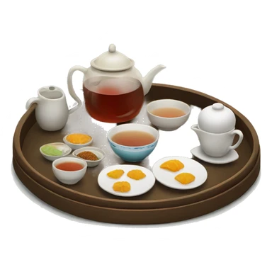 chinese tray with tea sticker