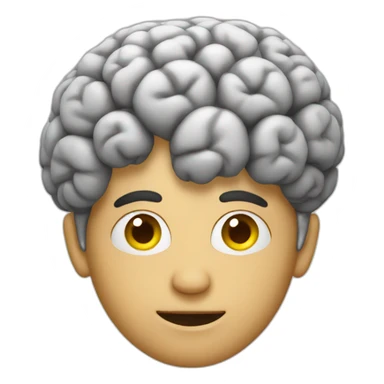 man with brains sticker