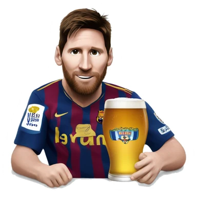 messi drinking beer sticker
