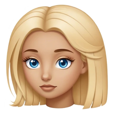 A lightbrowm girl with blue eyes and long lashes, and 2 blond slingor in the lugg sticker