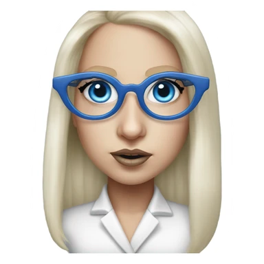 Hyper Realistic Lady Gaga blue eyes big glasses  sticker