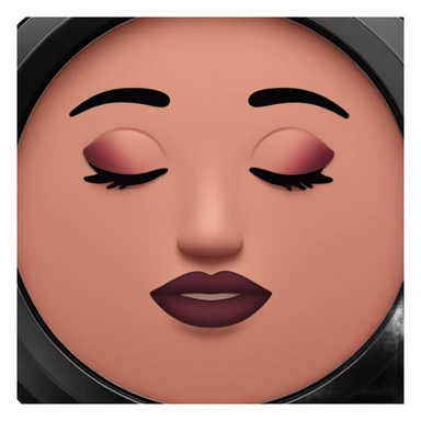 burgundy blush in makeup powder compact sticker