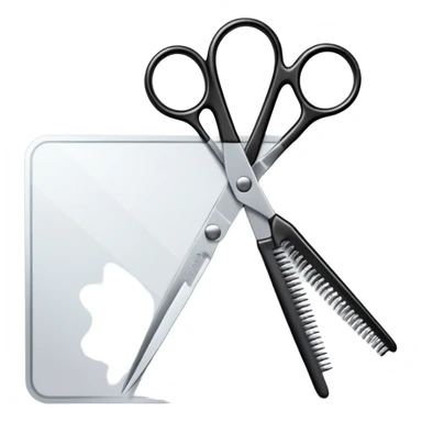 Hair salon gift card with scissors and comb sticker