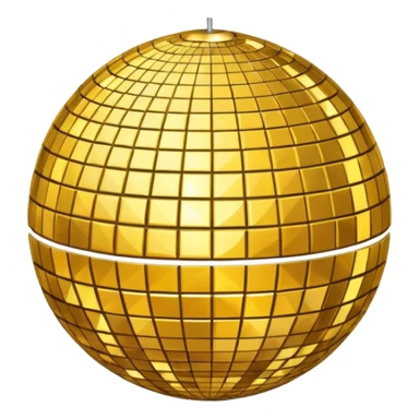 golden sparkling disco ball sticker
