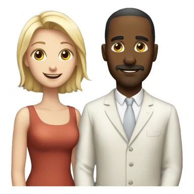 White man loves white woman sticker