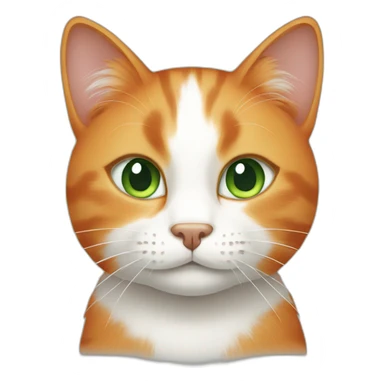 green eyed orange and white cat sticker