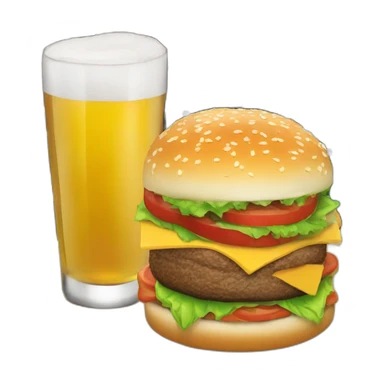 QR code mobile phone burger and beer sticker