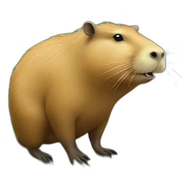 Capybara standing on a crocodile sticker