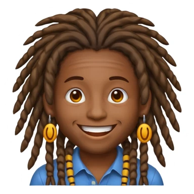 Emoji with dreadlocks sticker