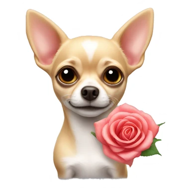 Chihuahua with a rose sticker