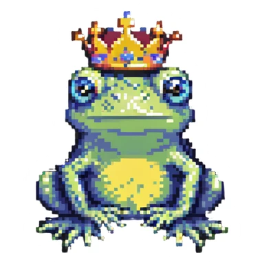 crowned frog sticker